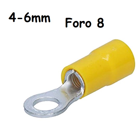 Capicorda a Occhiello Giallo 4-6mm Foro 8 (*1pz)